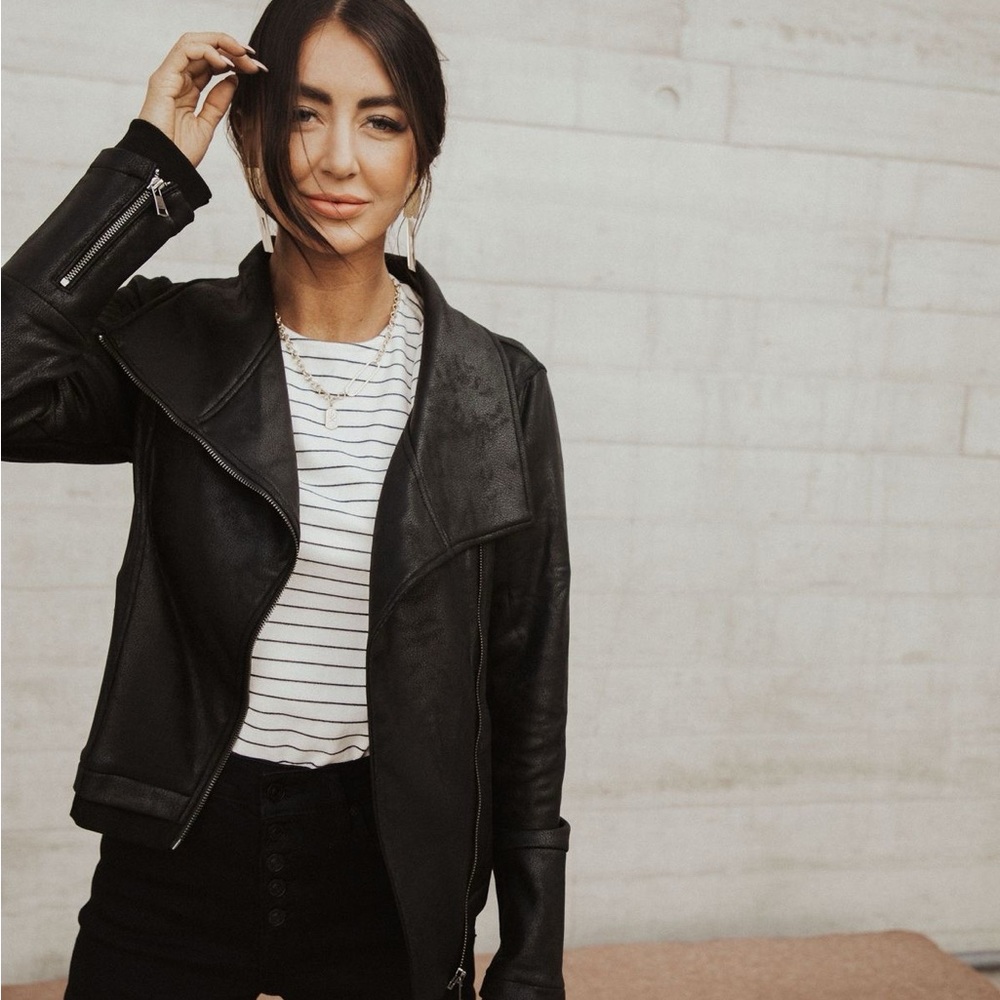 Second Skin Black Faux Leather Jacket